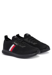 TOMMY HILFIGER - Tommy Hilfiger Sneakersy Lightweight Knitted Runner FM0FM05756 Czarny. Kolor: czarny. Materiał: materiał #5