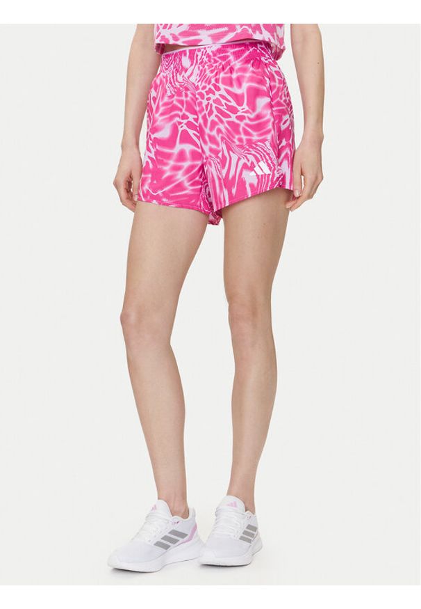 Adidas - adidas Szorty sportowe Train Essentials Allover Print Workout JE8692 Fioletowy Regular Fit. Kolor: fioletowy. Materiał: syntetyk. Wzór: nadruk