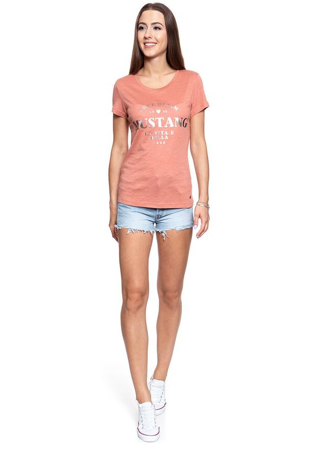 Mustang - MUSTANG T SHIRT DAMSKI Alexia C Print 1008940 8187. Wzór: nadruk