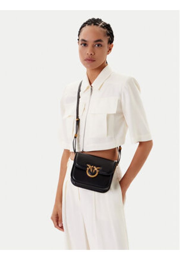 Pinko - PINKO Torebka Love Box Bag Fl Mini 104297 A26L Czarny. Kolor: czarny. Materiał: skórzane