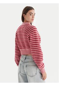 Tommy Jeans Sweter Badge DW0DW21677 Różowy Regular Fit. Kolor: różowy. Materiał: syntetyk #3