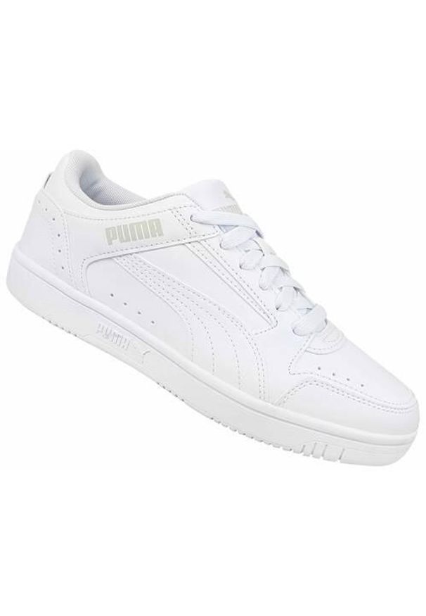 Buty do chodzenia damskie Puma Rebound Joy LO JR. Zapięcie: sznurówki. Kolor: biały. Materiał: syntetyk, materiał, tkanina, guma. Szerokość cholewki: normalna. Sport: turystyka piesza
