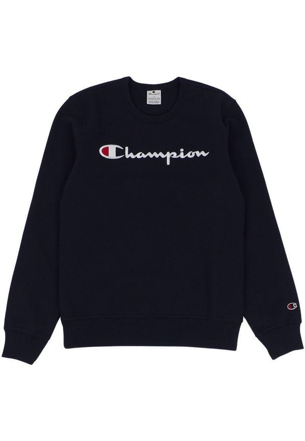Champion - Męska Bluza Z Okrągłym Dekoltem. Kolor: niebieski