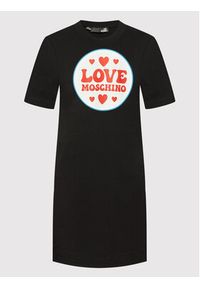 Love Moschino - LOVE MOSCHINO Sukienka codzienna W5A0228E 1951 Czarny Regular Fit. Okazja: na co dzień. Kolor: czarny. Materiał: bawełna. Typ sukienki: proste. Styl: casual #2