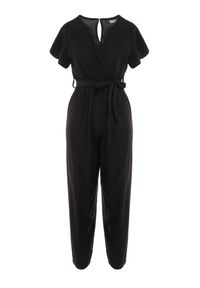 Born2be - Czarny Kombinezon z Wiskozy Cephinous. Okazja: na co dzień. Kolor: czarny. Materiał: wiskoza. Długość rękawa: krótki rękaw. Długość: krótkie. Wzór: jednolity. Sezon: lato. Styl: casual #5