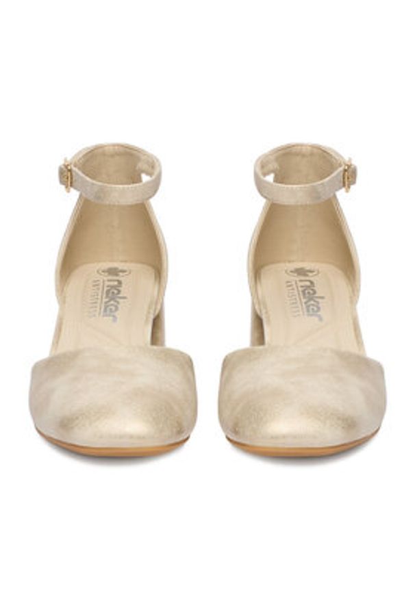 Rieker Czółenka 44762-91 Złoty. Kolor: złoty. Materiał: materiał