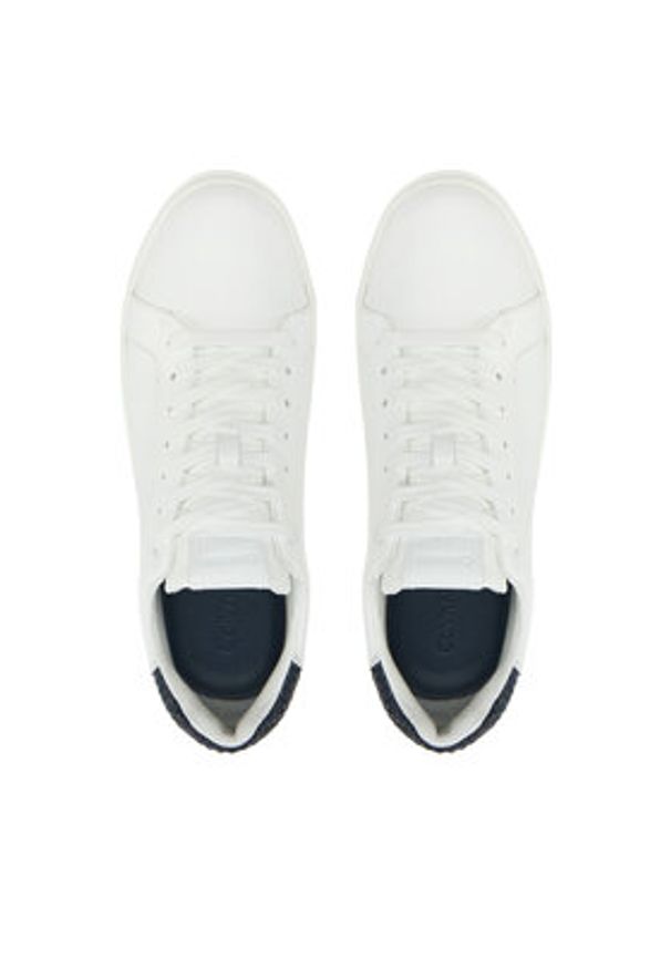 Calvin Klein Sneakersy Low Top Lace Up Woven HM0HM01767 Biały. Kolor: biały. Materiał: skóra