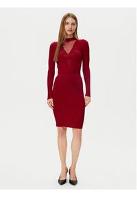 Guess Spódnica ołówkowa W5RD83 Z2Y50 Czerwony Slim Fit. Kolor: czerwony. Materiał: syntetyk #3