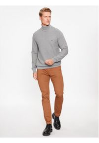 TOMMY HILFIGER - Tommy Hilfiger Golf MW0MW33453 Szary Regular Fit. Typ kołnierza: golf. Kolor: szary. Materiał: bawełna #3