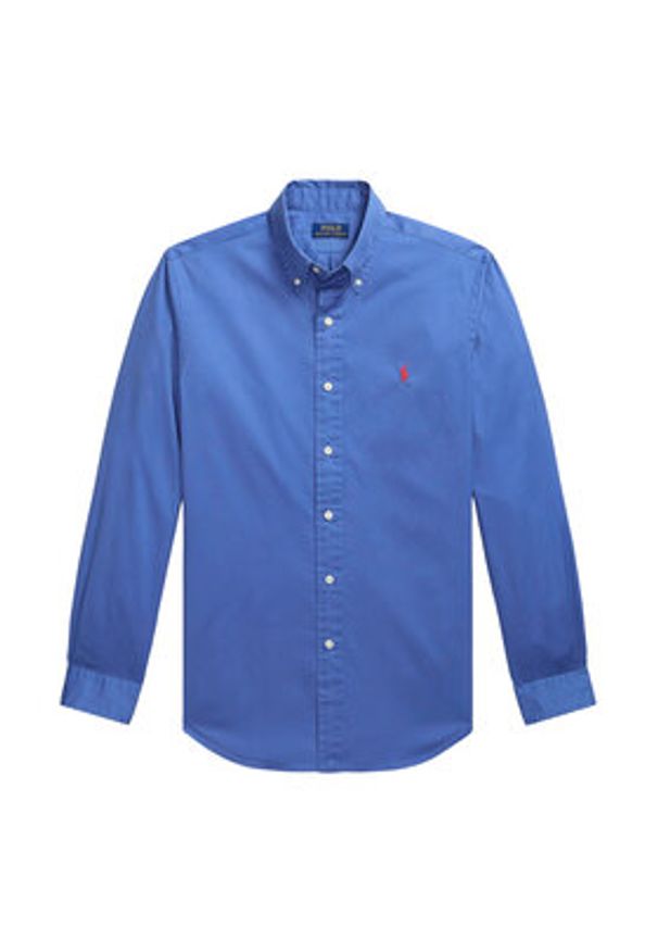 Polo Ralph Lauren Koszula 710B20512004 Niebieski Custom Fit. Typ kołnierza: polo. Kolor: niebieski. Materiał: bawełna