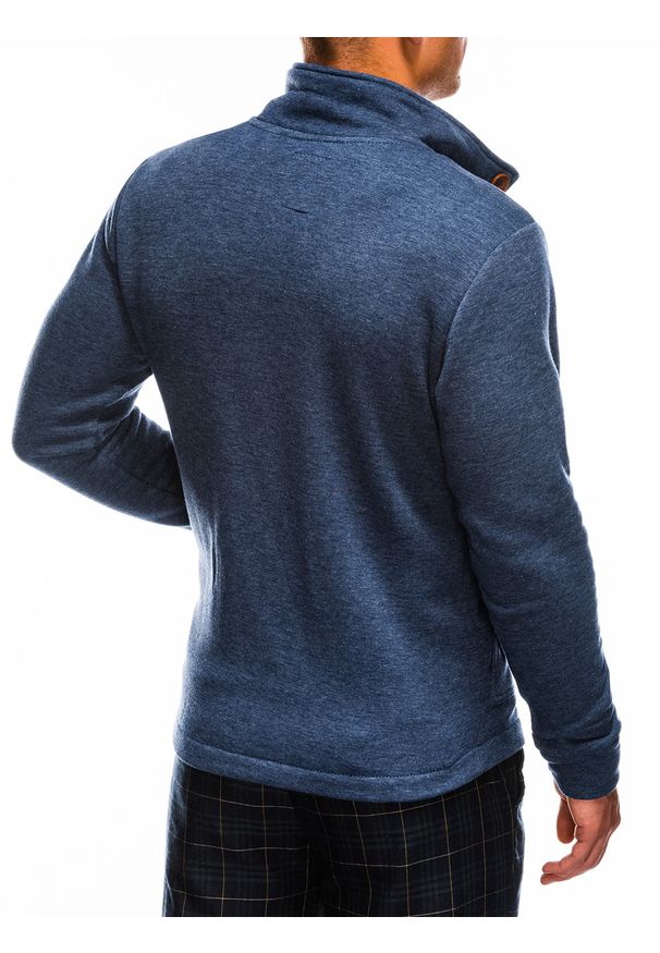 Ombre Clothing - Bluza męska rozpinana bez kaptura - jeansowa CARMELO - XL. Typ kołnierza: bez kaptura. Materiał: jeans