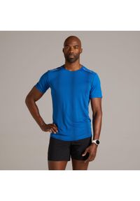 KIPRUN - Koszulka do biegania męskie Kiprun Light. Kolor: niebieski. Materiał: materiał, poliester, poliamid