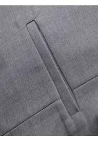 Ombre Clothing - Dopasowana męska kamizelka z rayonem i marmurkowymi guzikami – szara V3. Kolor: szary. Materiał: tkanina, poliester. Wzór: gładki, jednolity. Styl: elegancki #4