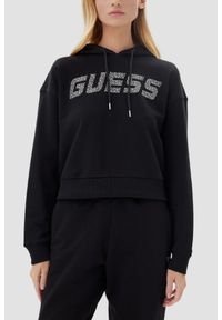 Guess - GUESS Сzarna bluza damska z cyrkoniami Primula. Kolor: czarny