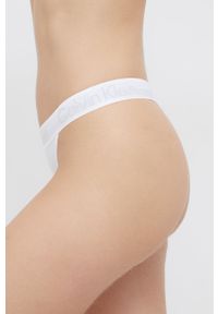 Calvin Klein Underwear Stringi kolor biały z bawełny. Kolor: biały. Materiał: bawełna. Wzór: gładki #3