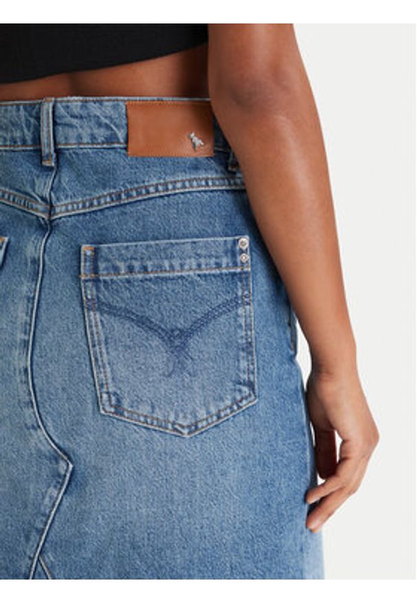 Patrizia Pepe Spódnica jeansowa 8G0521/D1WZB-CB02 Niebieski Regular Fit. Kolor: niebieski. Materiał: bawełna, jeans