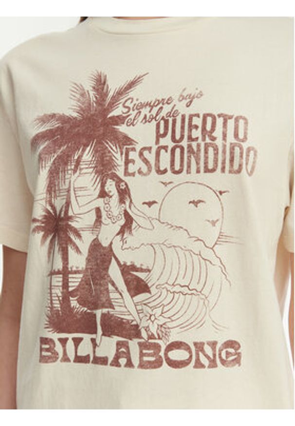 Billabong T-Shirt Oriana EBJZT00474 Beżowy Regular Fit. Kolor: beżowy. Materiał: bawełna