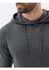 Ombre Clothing - Sweter męski z kapturem - szary melanż V1 E187 - XXL. Typ kołnierza: kaptur. Kolor: szary. Materiał: bawełna, nylon. Wzór: melanż #4