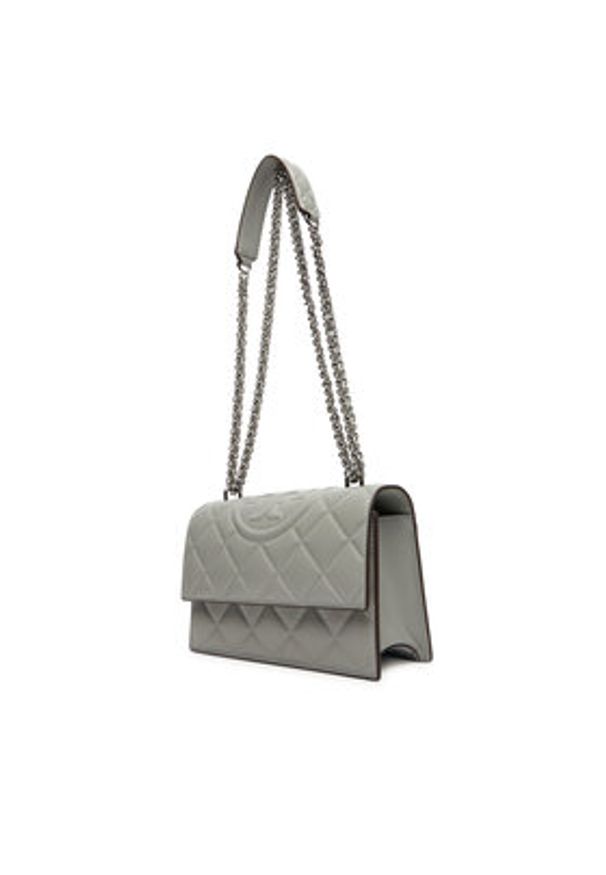 Tory Burch Torebka Fleming Small Convertible Shoulder Bag 164800 Szary. Kolor: szary. Materiał: skórzane