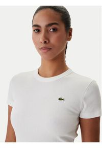 Lacoste T-Shirt TF5538 Biały Regular Fit. Kolor: biały. Materiał: bawełna #4