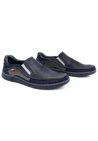 Olivier Buty męskie slip-on 283GT granatowe niebieskie. Zapięcie: bez zapięcia. Kolor: niebieski. Materiał: jeans, skóra. Sezon: wiosna, jesień. Styl: sportowy #5