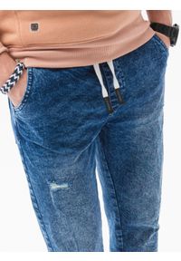 Ombre Clothing - Spodnie męskie jeansowe - niebieskie V3 P1081 - L. Kolor: niebieski. Materiał: jeans. Styl: sportowy #6