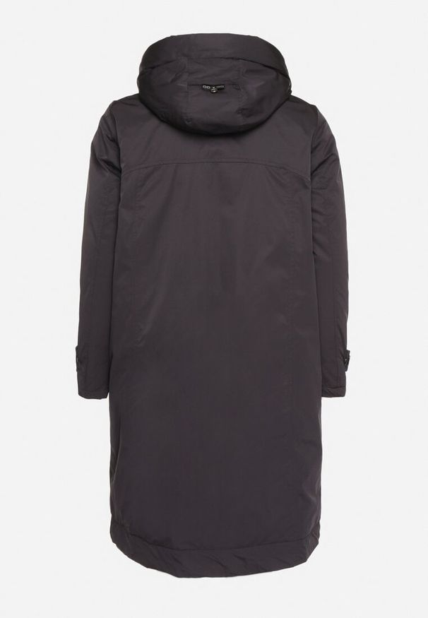 Born2be - Granatowa Kurtka z Kapturem o Wydłużonym Fasonie z Kieszeniami na Suwak Loreldra. Typ kołnierza: kaptur. Kolor: niebieski