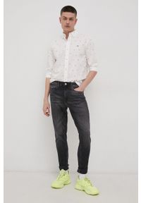 Tommy Jeans Koszula bawełniana męska kolor biały regular z kołnierzykiem button-down. Okazja: na co dzień. Typ kołnierza: button down. Kolor: biały. Materiał: bawełna. Styl: casual #3