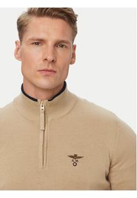 Aeronautica Militare Sweter 262MA1670UL00506 Beżowy Regular Fit. Kolor: beżowy. Materiał: bawełna #4