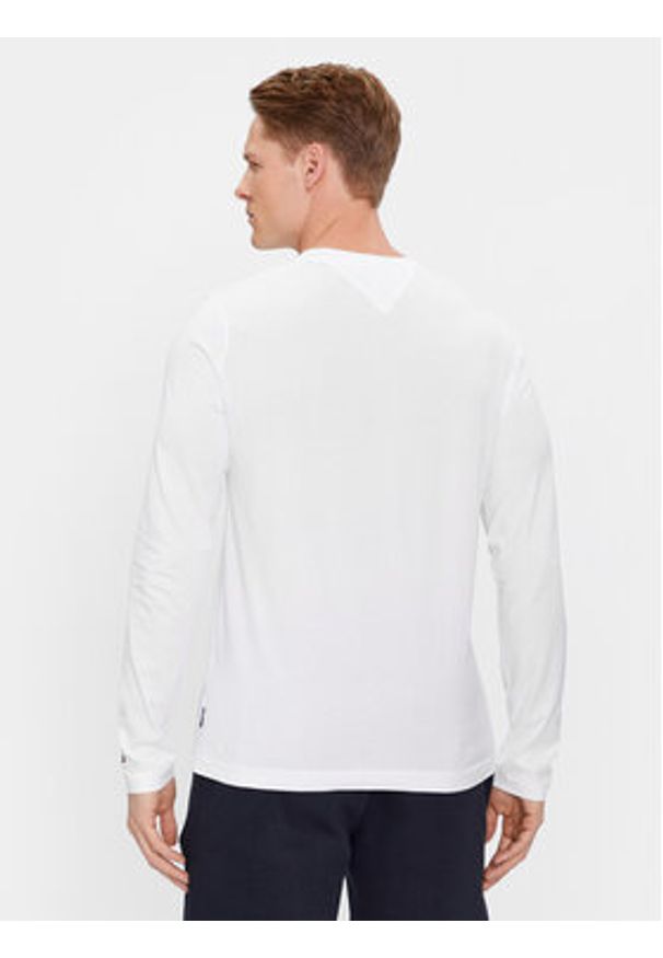 TOMMY HILFIGER - Tommy Hilfiger Longsleeve Arch Varsity MW0MW34252 Biały Regular Fit. Kolor: biały. Materiał: bawełna. Długość rękawa: długi rękaw