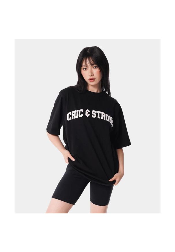 T-shirt dla kobiet sportowy Carpatree Varsity Chic. Kolor: czarny. Sport: fitness