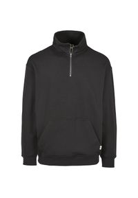 Bluza Urban Classics organic basic troyer. Typ kołnierza: typu troyer. Kolor: czarny. Materiał: bawełna, materiał #1