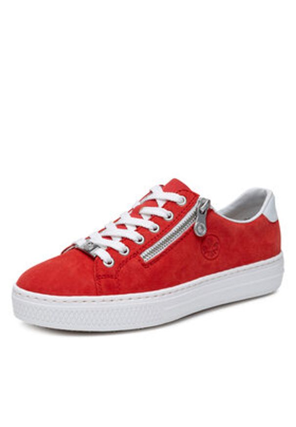 Rieker Sneakersy L59L1-33 Czerwony. Kolor: czerwony. Materiał: zamsz, skóra