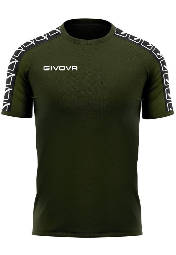 Męska koszulka Givova Sport z bawełny w kolorze army green 2XL. Kolor: zielony. Materiał: bawełna. Sport: piłka nożna