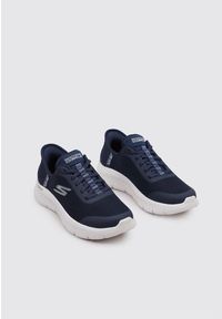 skechers - Damskie GO WALK FLEX GRAND ENTRY Slip-On Granatowy / Biały. Zapięcie: bez zapięcia. Kolor: niebieski, wielokolorowy, biały. Materiał: materiał