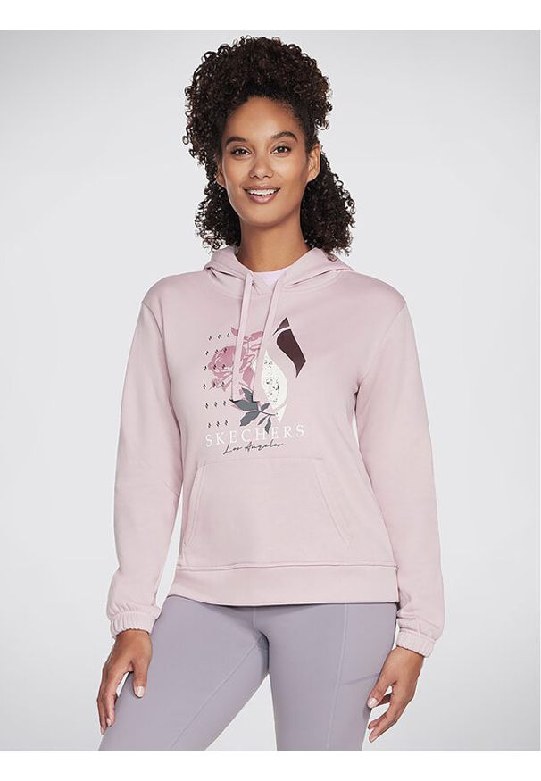skechers - Skechers Bluza La Dreams Pullover Hoodie HD4 Różowy Regular Fit. Kolor: różowy. Materiał: bawełna