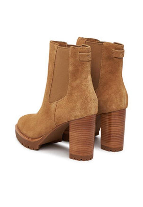 Lauren Ralph Lauren - LAUREN RALPH LAUREN Botki 802942566001 Brązowy. Kolor: brązowy. Materiał: zamsz, skóra