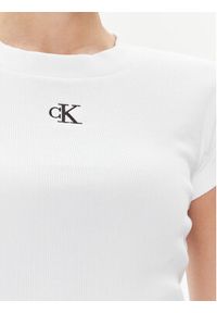 Calvin Klein Jeans T-Shirt J20J218337 Biały Slim Fit. Kolor: biały. Materiał: bawełna #4