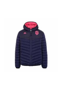 Kappa - Kurtka puchowa z kapturem Stade Français Doccio 2022/23. Typ kołnierza: kaptur. Kolor: niebieski, różowy, wielokolorowy. Materiał: puch