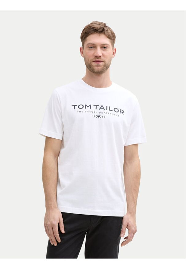 Tom Tailor T-Shirt 1045773 Biały Regular Fit. Kolor: biały. Materiał: bawełna