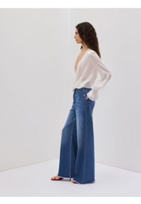 Reserved - Jeansy wide leg - niebieski. Kolor: niebieski