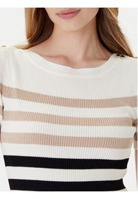 Morgan Sweter 252-MPIANA Beżowy Slim Fit. Kolor: beżowy. Materiał: wiskoza #2