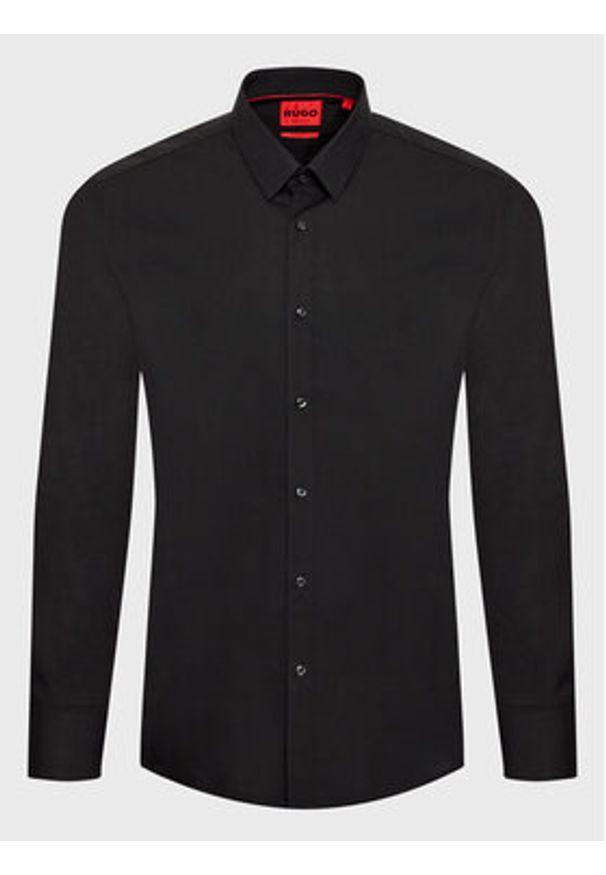 Hugo Koszula Elisha02 50479396 Czarny Slim Fit. Kolor: czarny. Materiał: bawełna