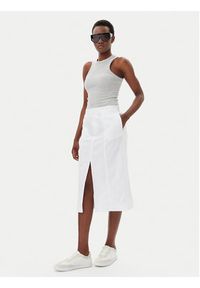 Calvin Klein Jeans Spódnica midi J20J225327 Biały Regular Fit. Kolor: biały. Materiał: bawełna #3