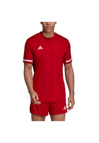 Adidas - Team 19 Jersey T-shirt 242. Kolor: biały, wielokolorowy, czerwony. Materiał: jersey