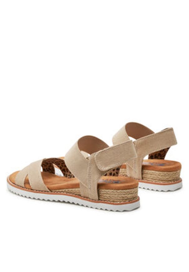 skechers - Skechers Sandały Desert Kiss-Secret Picnic 33386/NAT Beżowy. Kolor: beżowy. Materiał: materiał