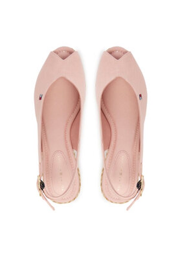 TOMMY HILFIGER - Tommy Hilfiger Espadryle Mid Wedge Espad Slingback Speck FW0FW09472 Różowy. Kolor: różowy. Materiał: materiał