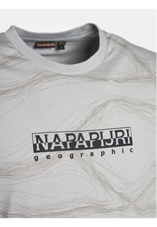 Napapijri T-Shirt B-Cellini NP0A4ILS Szary Regular Fit. Kolor: szary. Materiał: bawełna