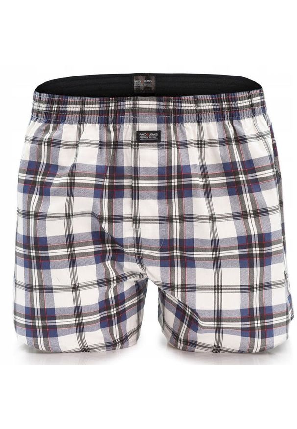 Męskie Bokserki Bawełniane - Pako Jeans - w Kratę. Kolor: wielokolorowy. Materiał: bawełna