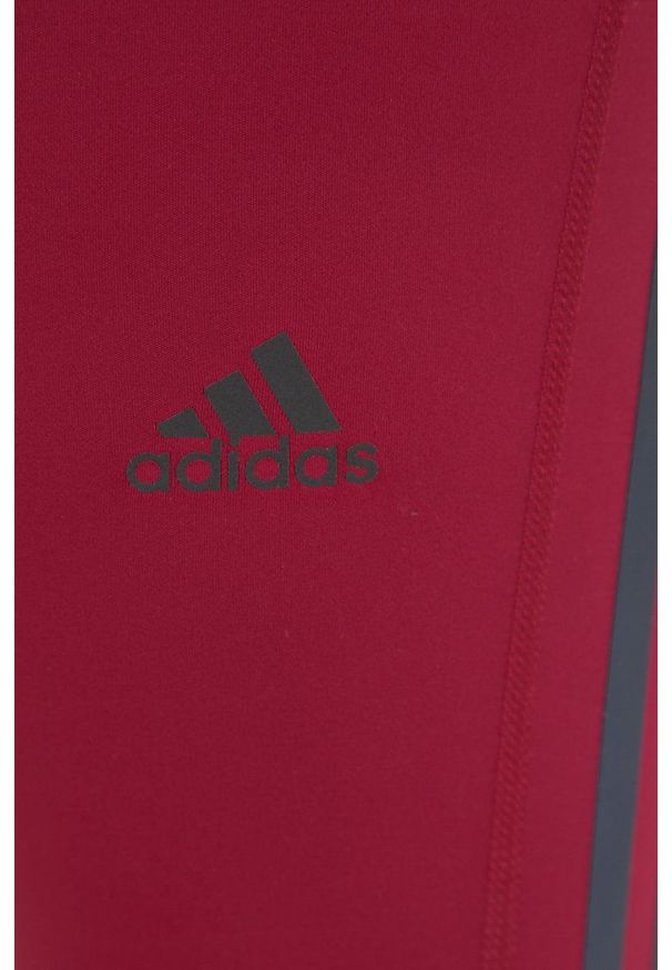 adidas Performance legginsy do biegania Run Icons HD9138 damskie kolor fioletowy z nadrukiem. Okazja: na plażę. Kolor: fioletowy. Materiał: skóra, dzianina, materiał. Wzór: nadruk. Sport: bieganie